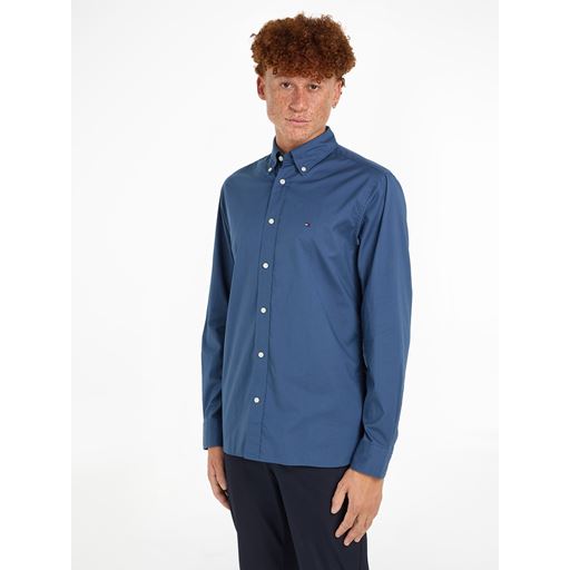 Tommy Hilfiger Flex Poplin RF Skjorte, Aegean Sea, L