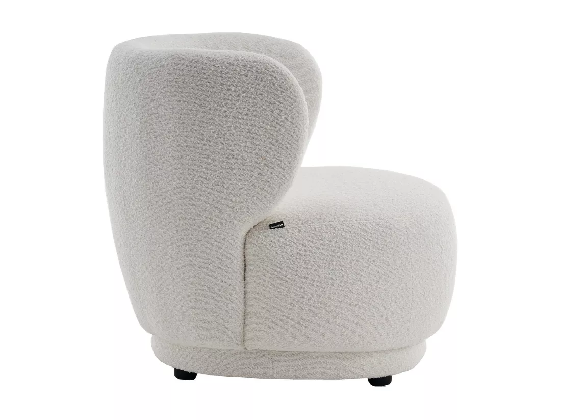 Fauteuil en tissu bouclette écru - Ester