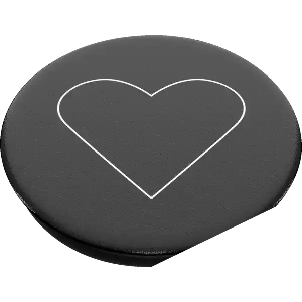 PopGrip White Heart Black