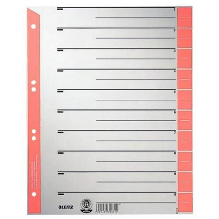 Leitz 16520025 Trennblätter A4, rot 100er