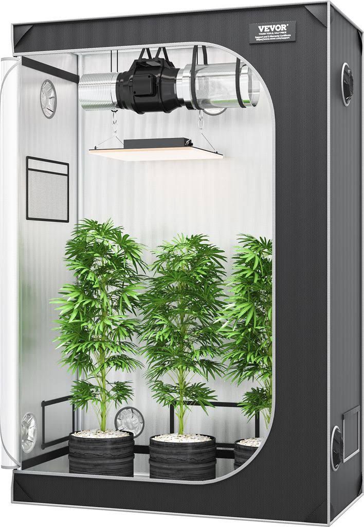 VEVOR Growbox 122 x 61 x 183 cm Gewächshaus aus 22 mm Stahl-Rahmen und 2000D Oxford-Gewebe Growtent 60 kg Tragfähigkeit Growschrank Geeignet für...