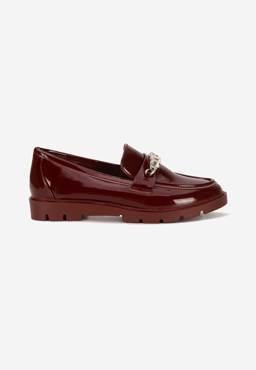 Mocassins pour femme vernis bordeaux Anselia