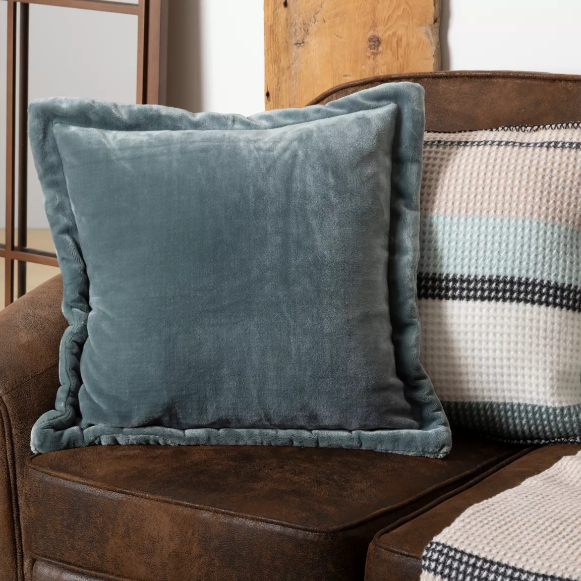 Coussin carré flanelle (53 x 53 cm) Cuddly Bleu