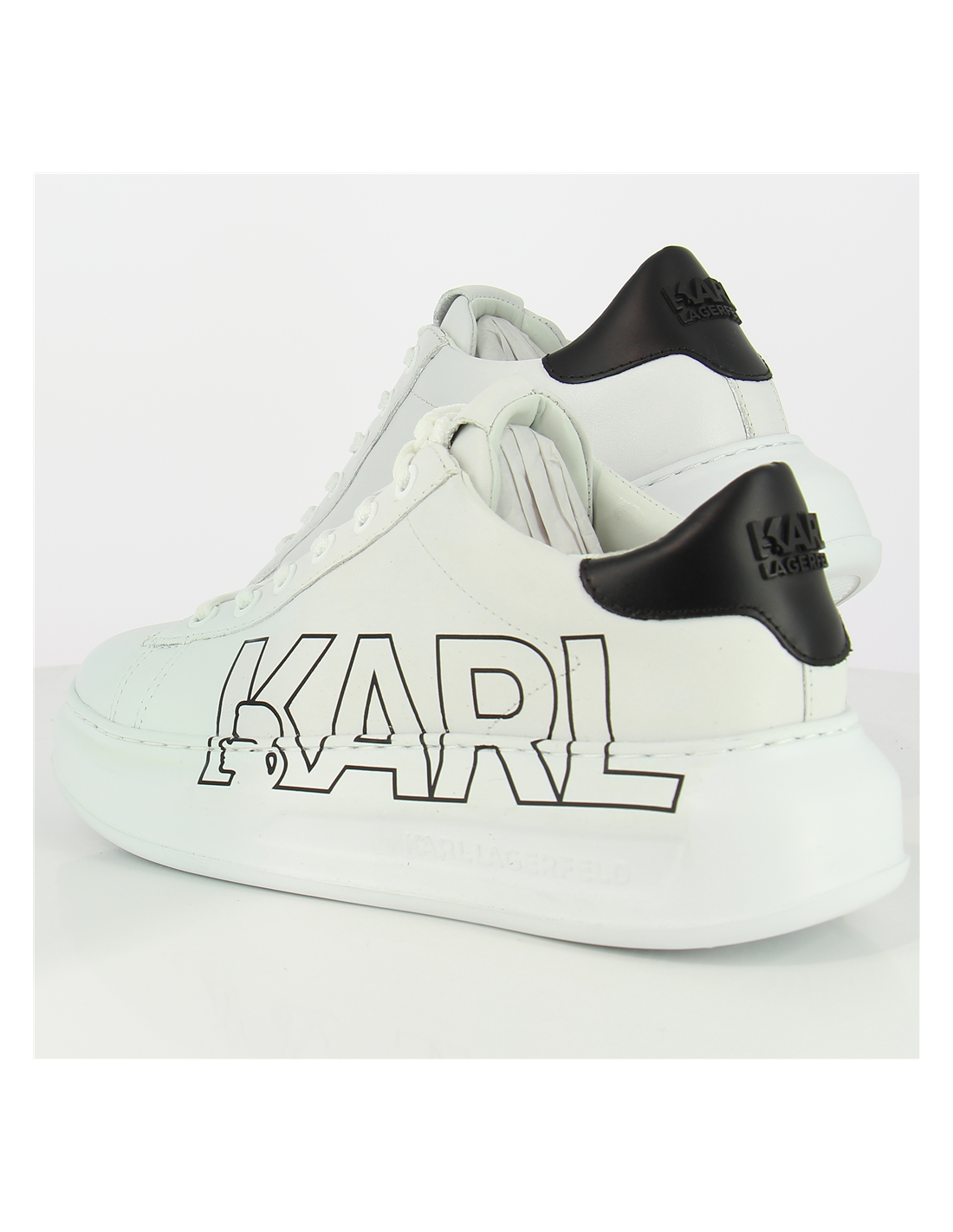 karl lagerfeld baskets de ville femme kapri karl outline logo cuir blanc