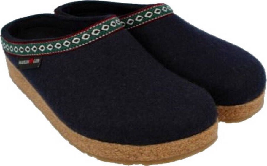 Haflinger pantoffel Franzl kleur Mittelblau
