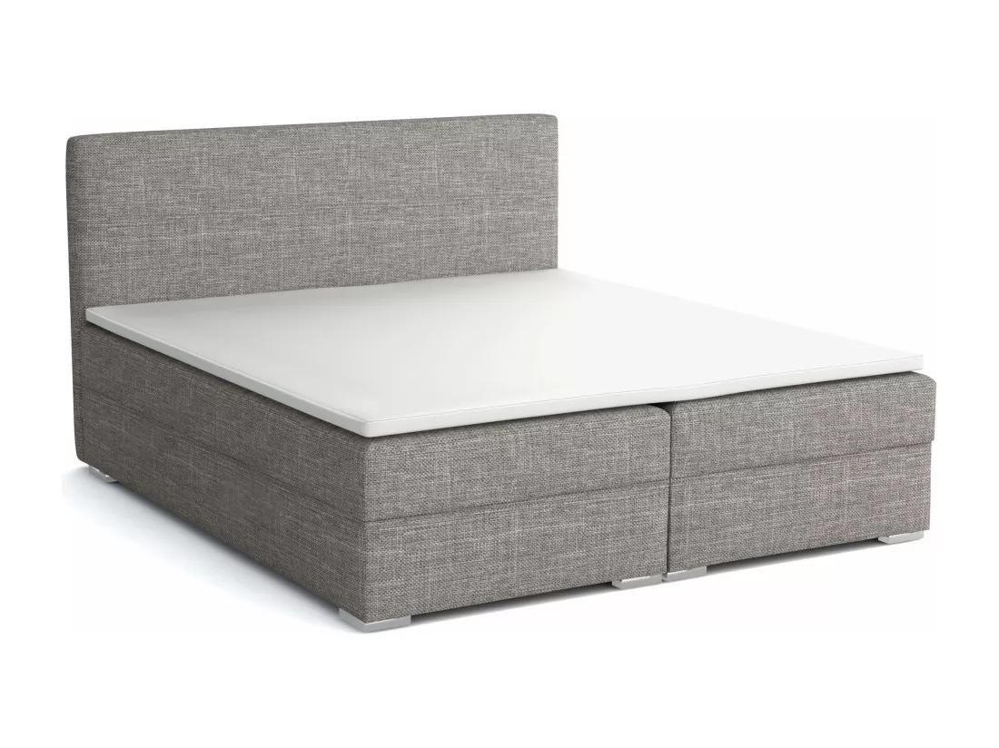 LIT BOXSPRING avec surmatelas Soler 180x200 cm, Lux 05 (Gris clair)