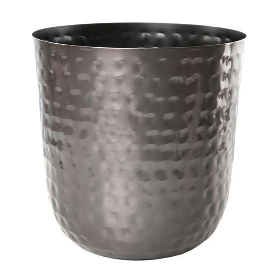 Cache-pot Mayren métal gris D20 H22