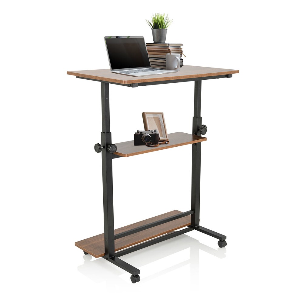 Stehschreibtisch WORKSTATION II Melaminharzbeschichtete Spanplatte, Gestell pulverbeschichteter Stahl hjh OFFICE