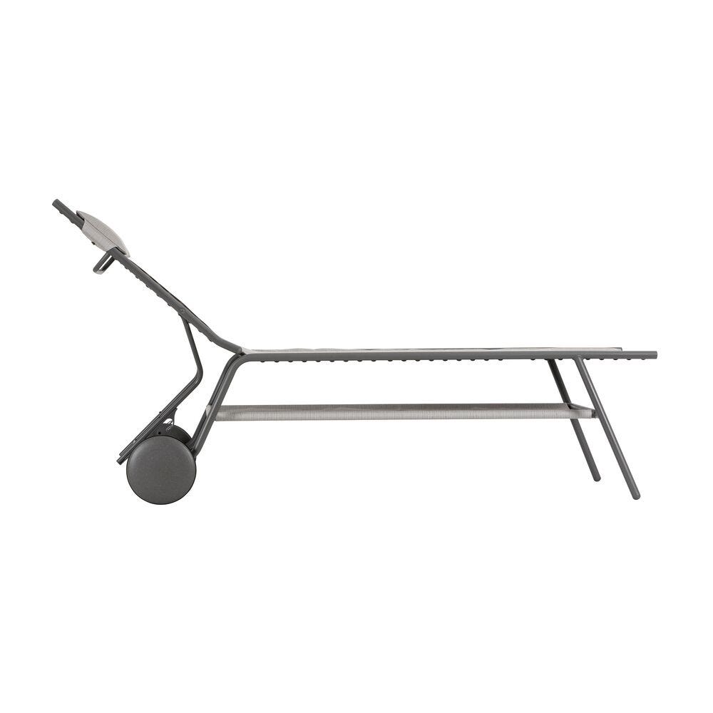 Hohe Sonnenliege Miami II Batyline® Duo Grau Galet