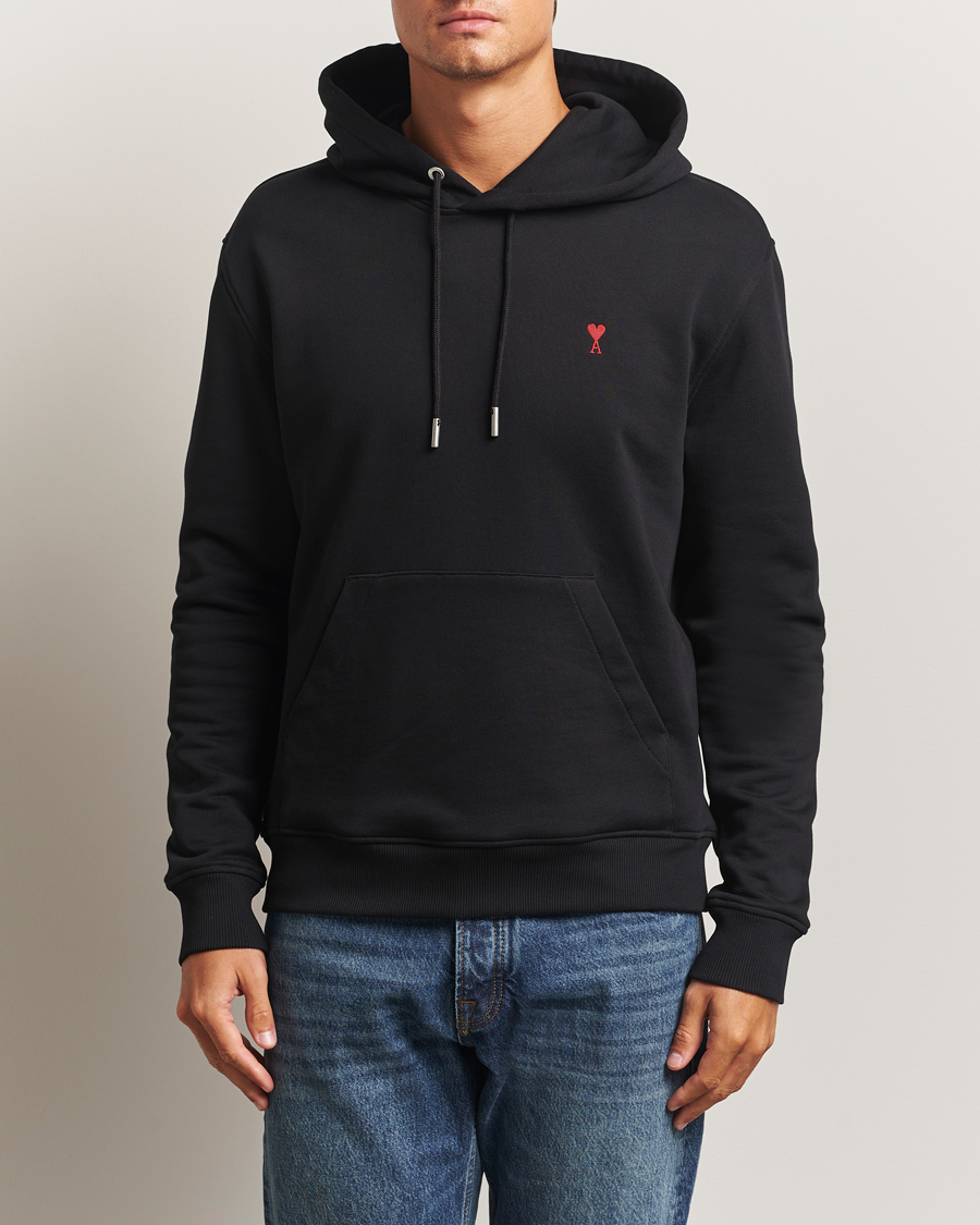 AMI Heart Logo Hoodie Black