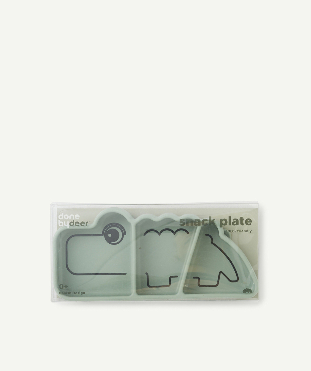 DONE BY DEERASSIETTE STICK&STAY EN SILICONE CROCO VERT