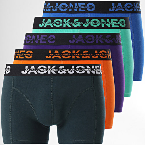 Lot De 5 Boxers Dallas Orange Vert Bleu Roi