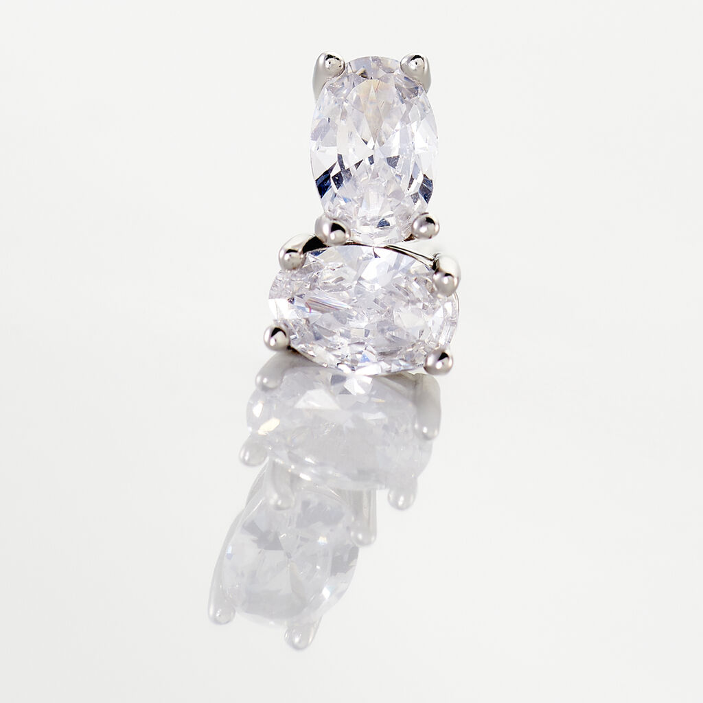 Boucles D'oreilles Puces Mathilda Argent Blanc Oxyde De Zirconium