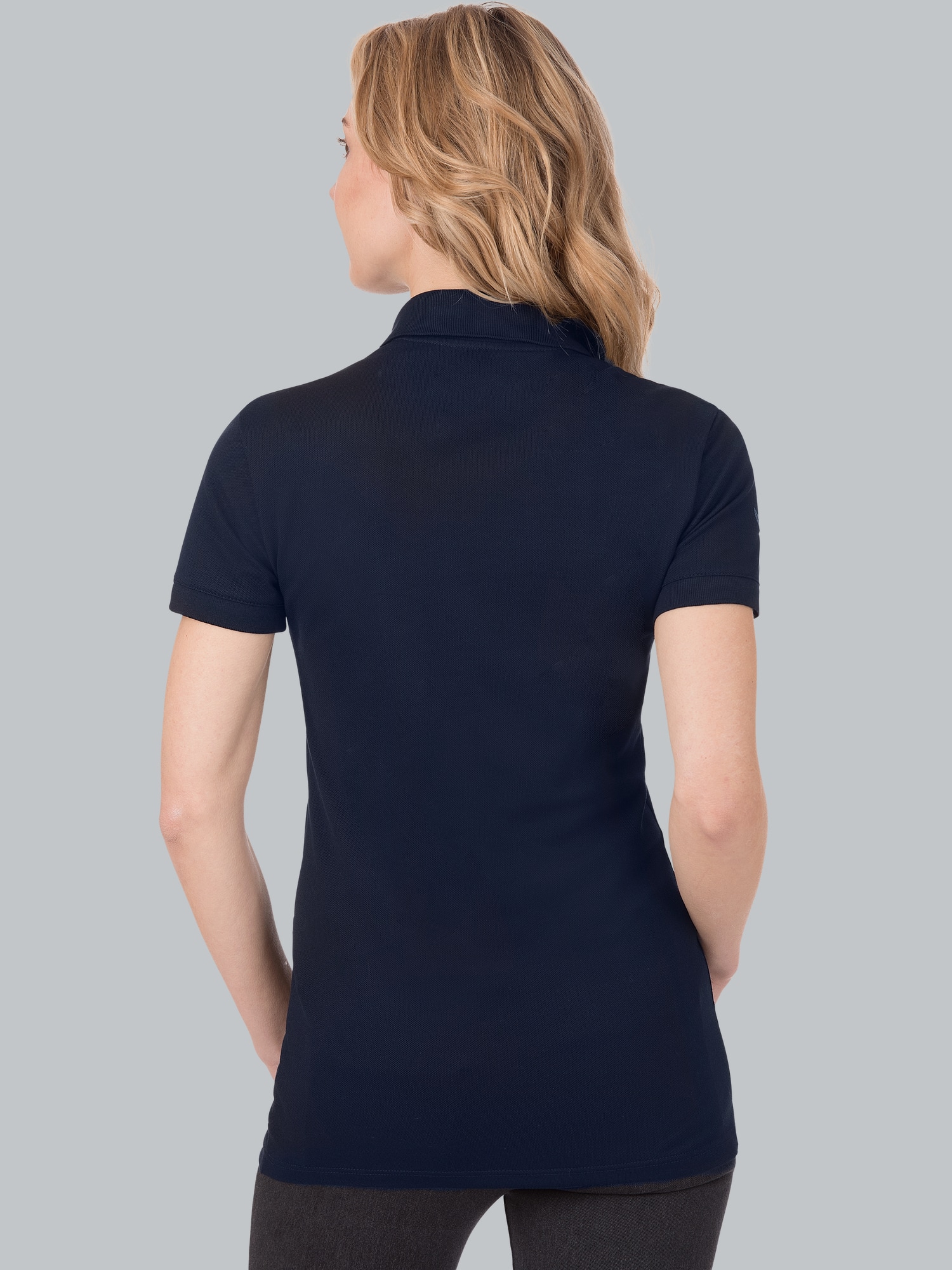 Poloshirt aus elast. Piqué Navy