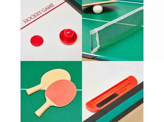 Kangui - Table multi jeux 4 en 1 pour toute la famille - Baby-foot - Billard - Ping Pong - Hockey