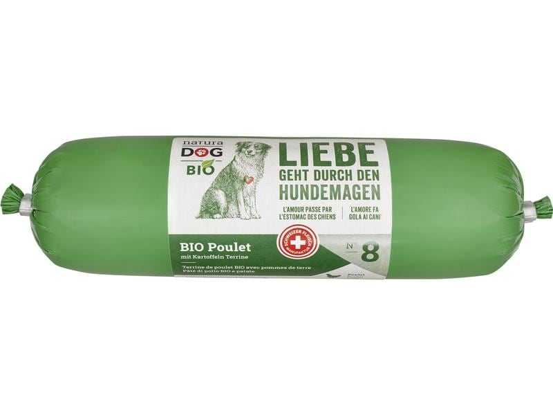 naturaDog Nassfutter Bio Poulet mit Kartoffel Terrine, 400 Alleinfuttermittel für ausgewachsene Hunde