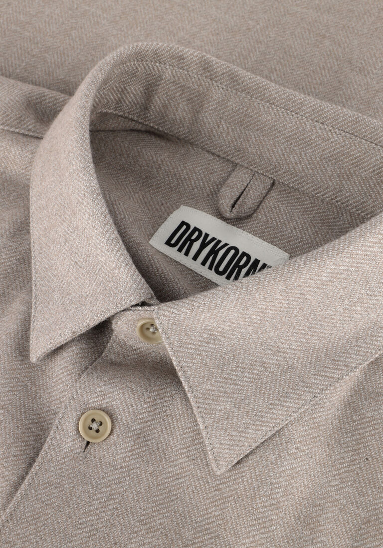 beige drykorn casual overhemd ramis
