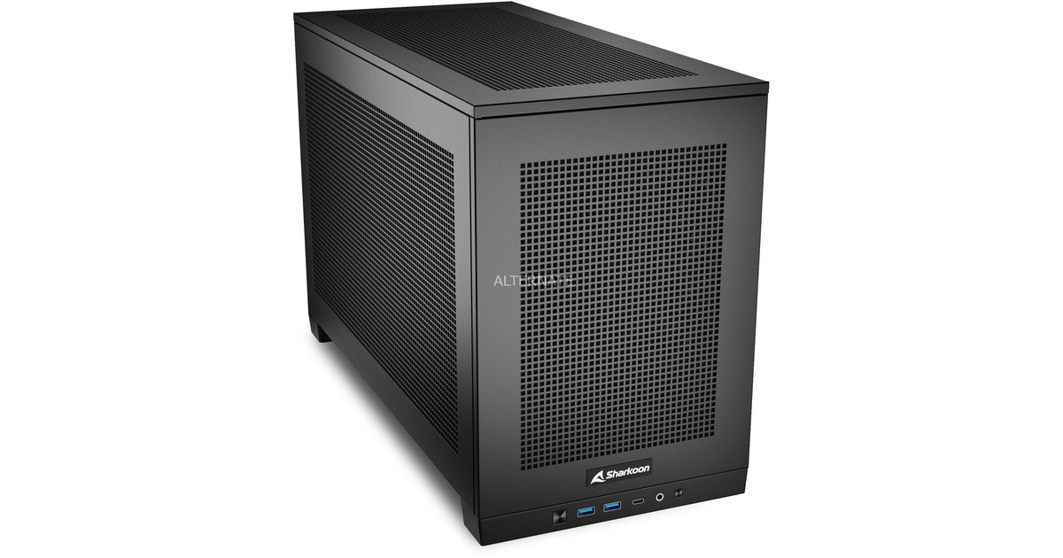 SharkoonRebel C20 ITX mini tower behuizing  (Zwart | 2x USB-A | 1x USB-C)