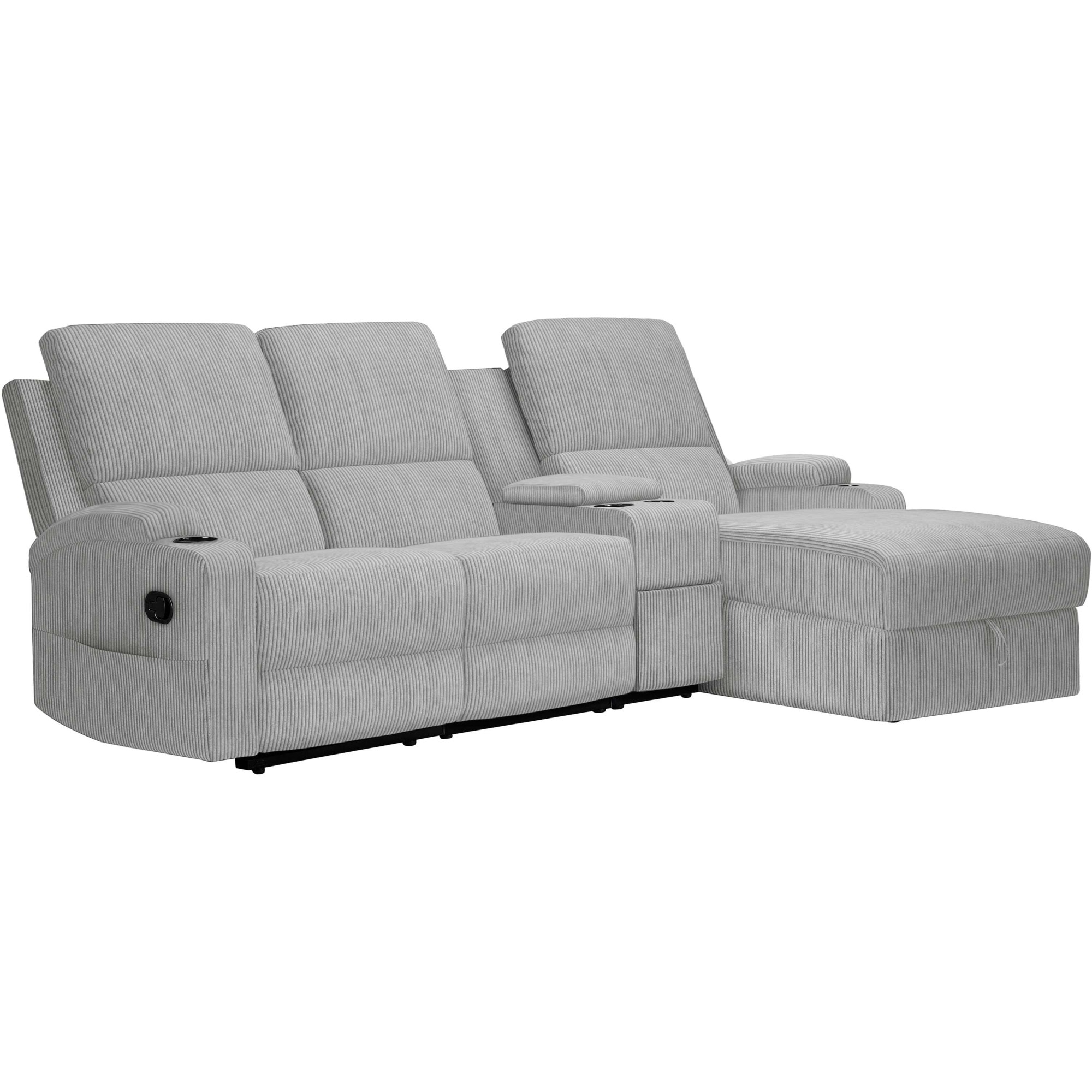 Home affaire Ecksofa »NAPORI Multimediasofa, 3er Kinosessel XXL, L-Form, Cord« Kinosofa mit Relaxfunktion, Getränkehalter, Staufach und Staukasten