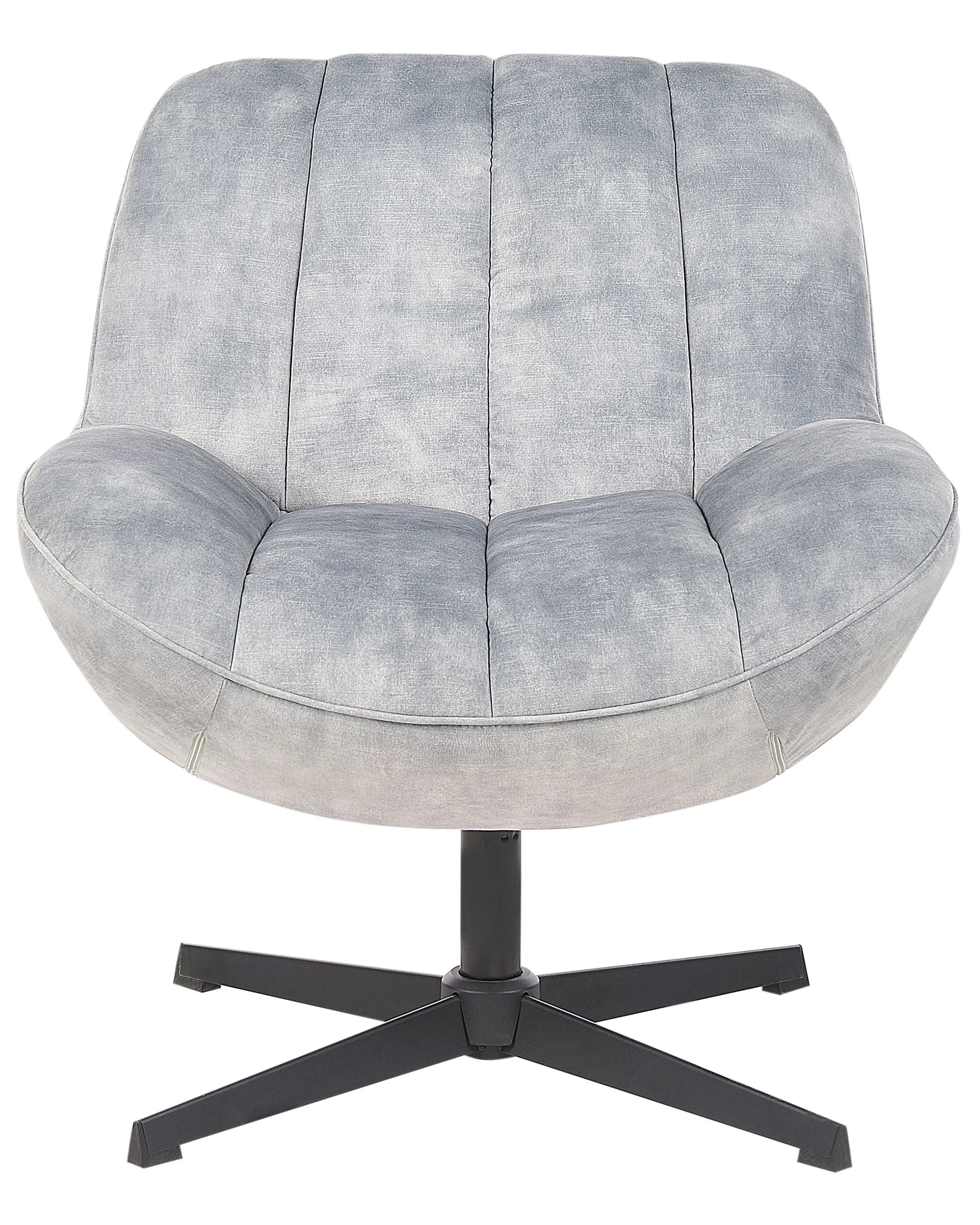 Draaifauteuil LIA met voetenbank Fluweel Lichtgrijs