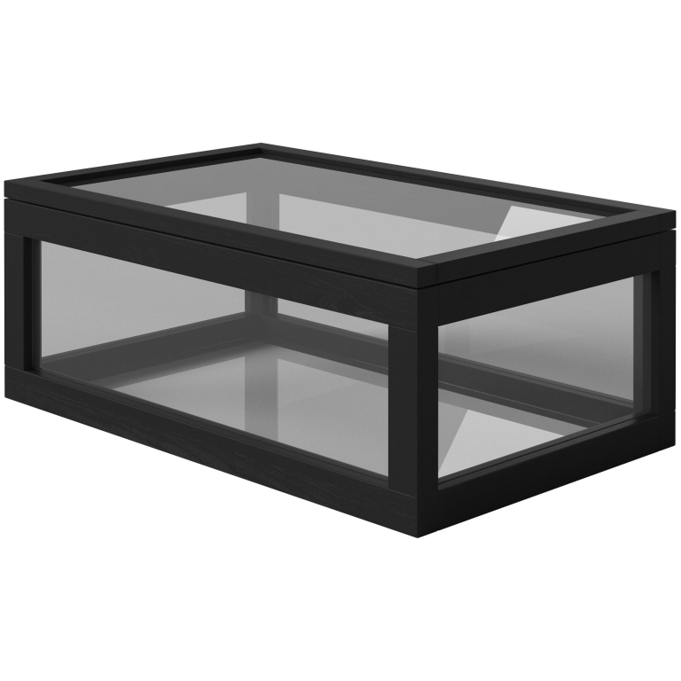 Bolia Norie opbergdoos glas zwart gelakt eiken
