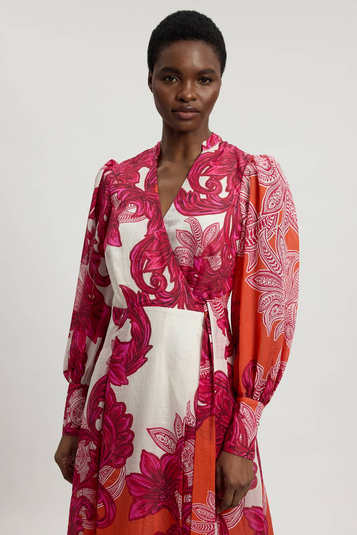 KarenMillen Robe Maxi À Manches Ballon Baroque Petite
