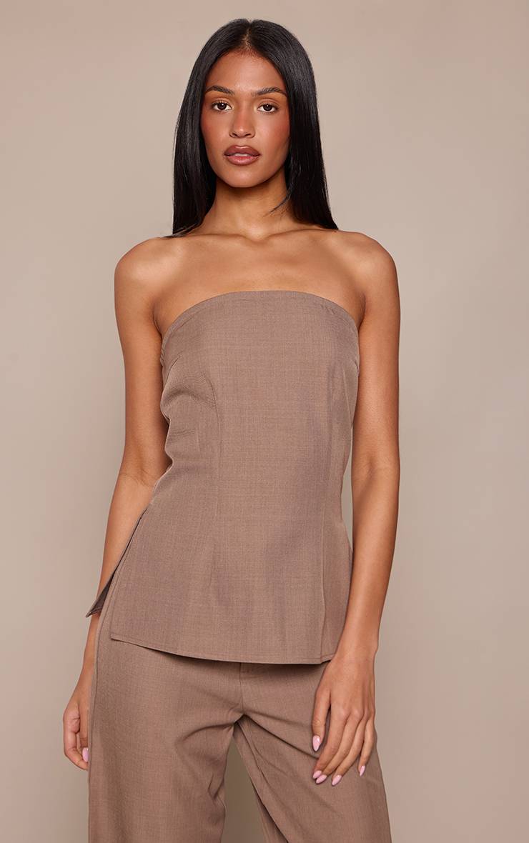 Champignon Top Bandeau Long Cintré Pour Femmes Grandes Tailles