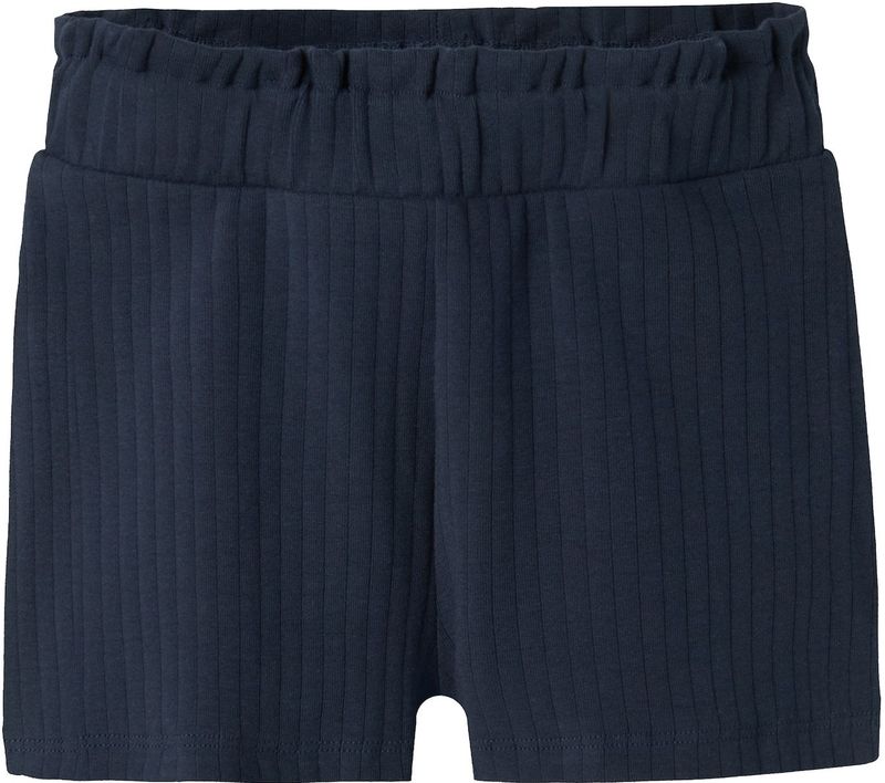 Ribgebreid Shorts - Beige - Ribstof - Verstelbare Taille