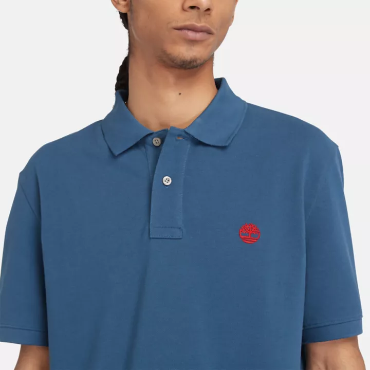 Polo en piqué Millers River pour homme en bleu