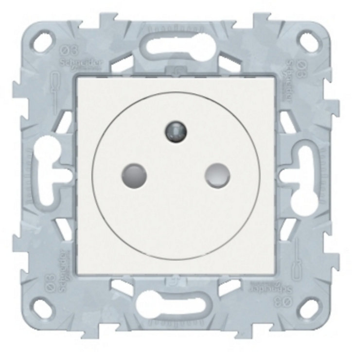 Mécanisme prise avec terre affleurante Schneider Electric Unica Déco blanc
