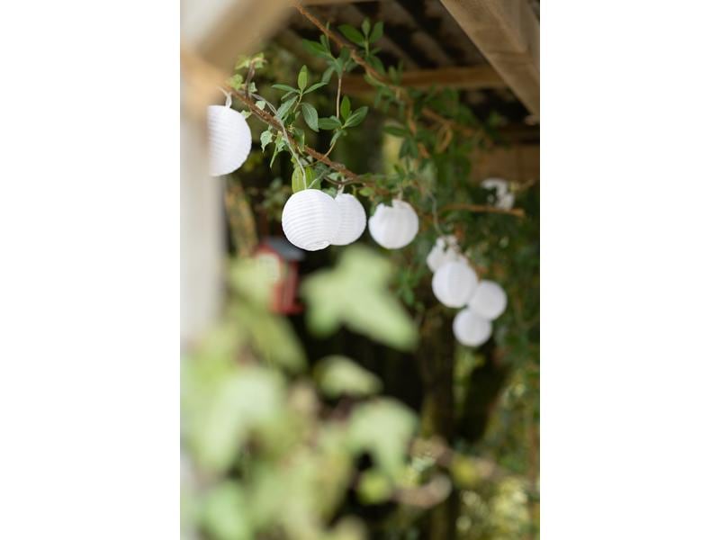 COCON Lichterkette LED Solar, Weiss, 3.7 m Dekorative Beleuchtung für den Balkon, die Terrasse oder den Garten