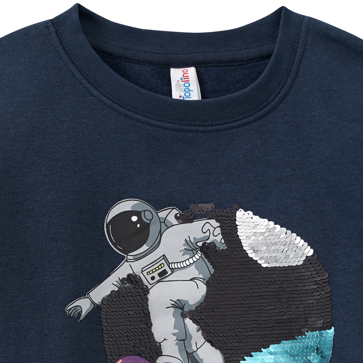 Topolino Jungen Sweatshirt mit Wendepailletten dunkelblau