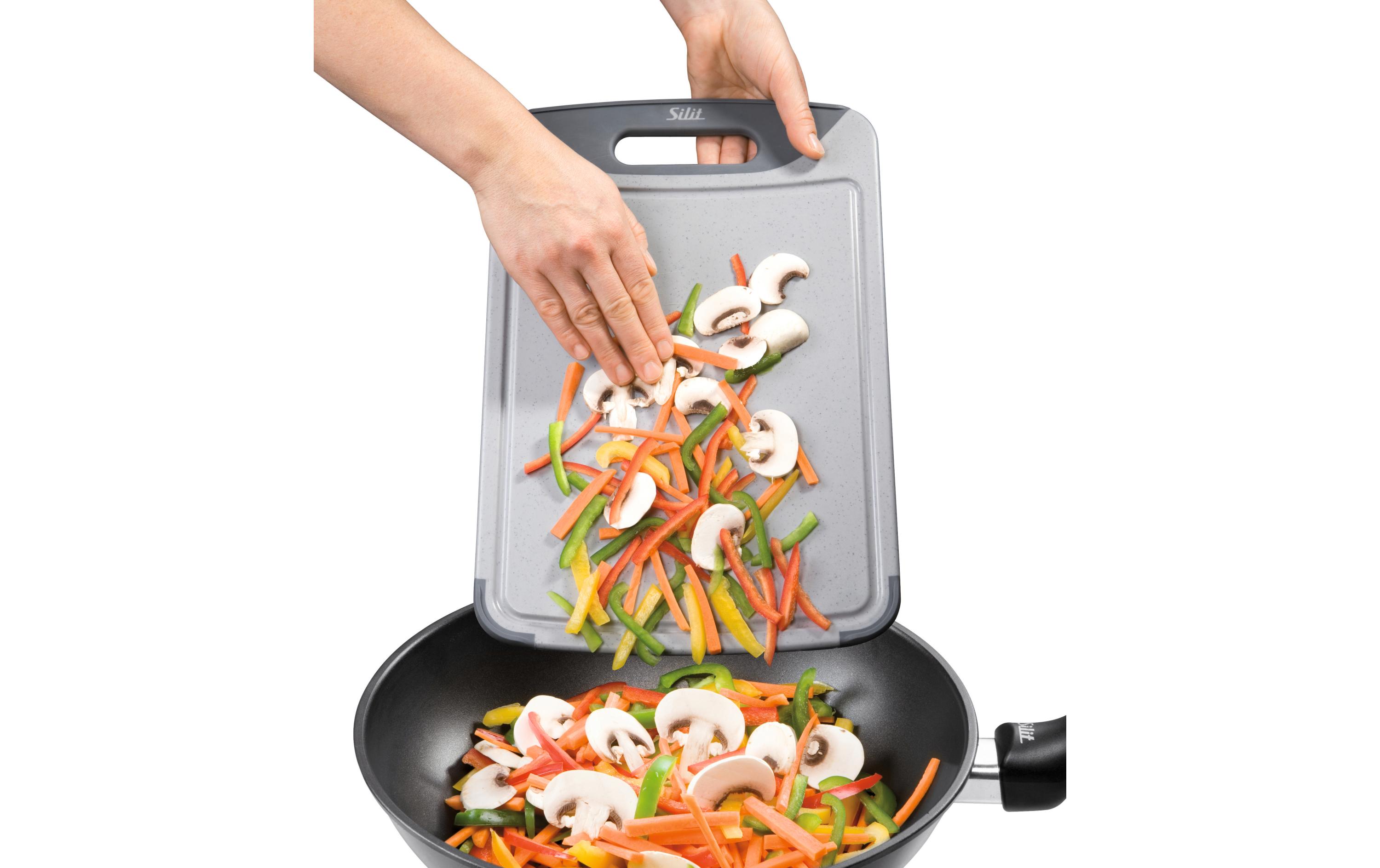 Schneidebrett 25 cm x 38 cm, GrauKunststoff-Schneidebrett
