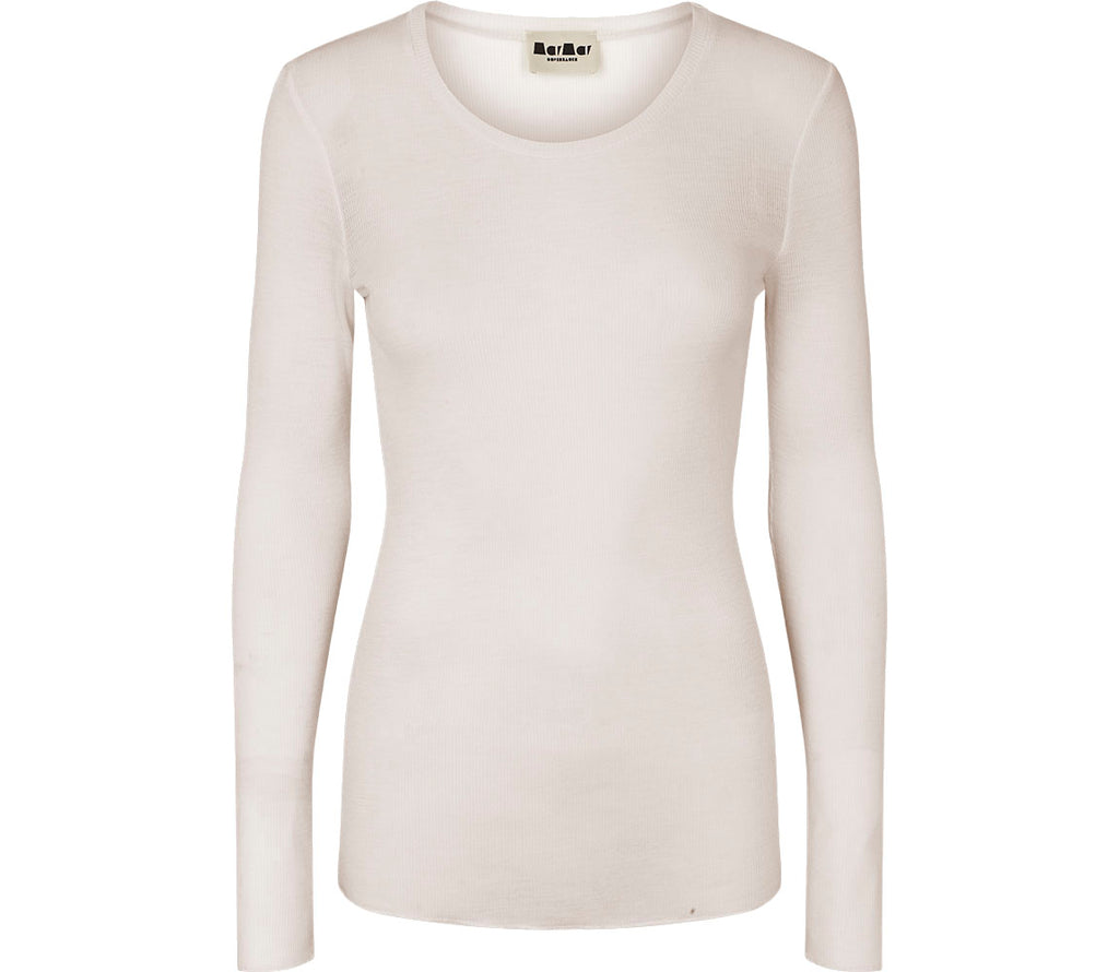 Tamra W, Uld Rib Bluse - Pepple