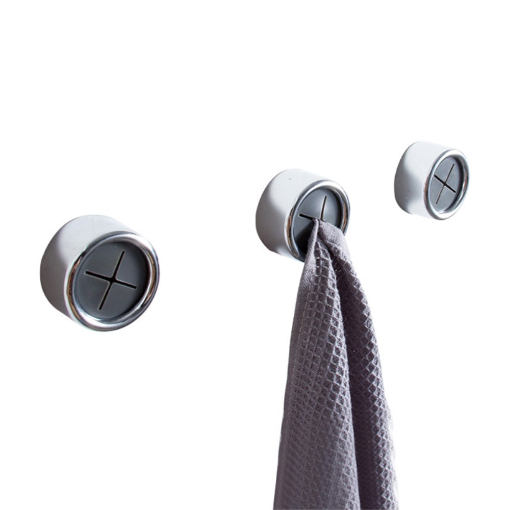 (3er Set) Selbstklebende Wand Halterung Handtuch Klemme Geschirrtuch Aufhänger - Silber / Grau