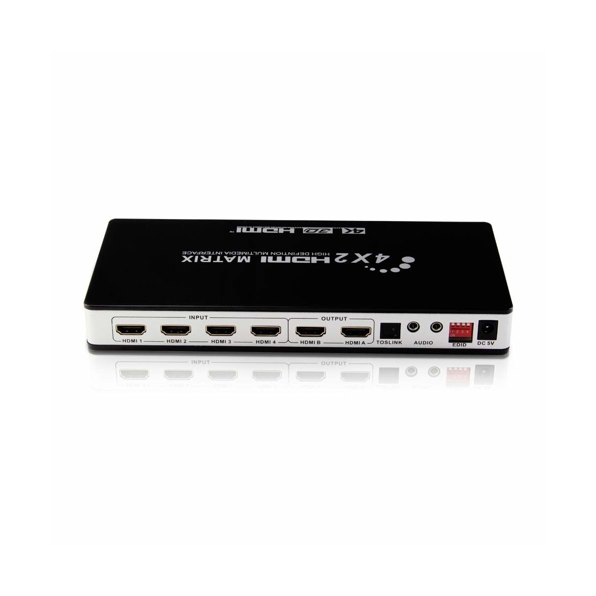 Matrisebryter HDMI 4 x 2 UHD 4K2K 3D med EDID-funksjon