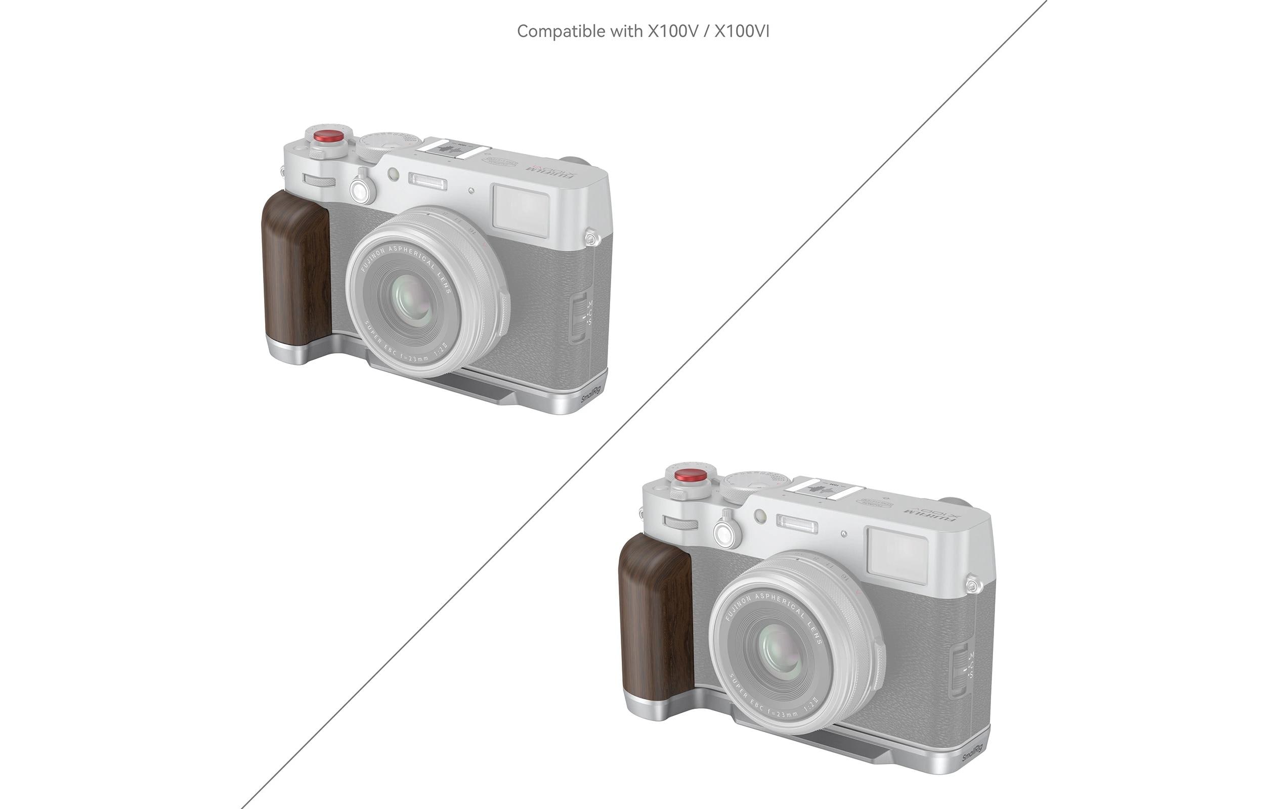 L-Winkel Fujifilm X100VI / X100V SilberL-förmiger Holzgriff für Fujifilm X100VI und X100V