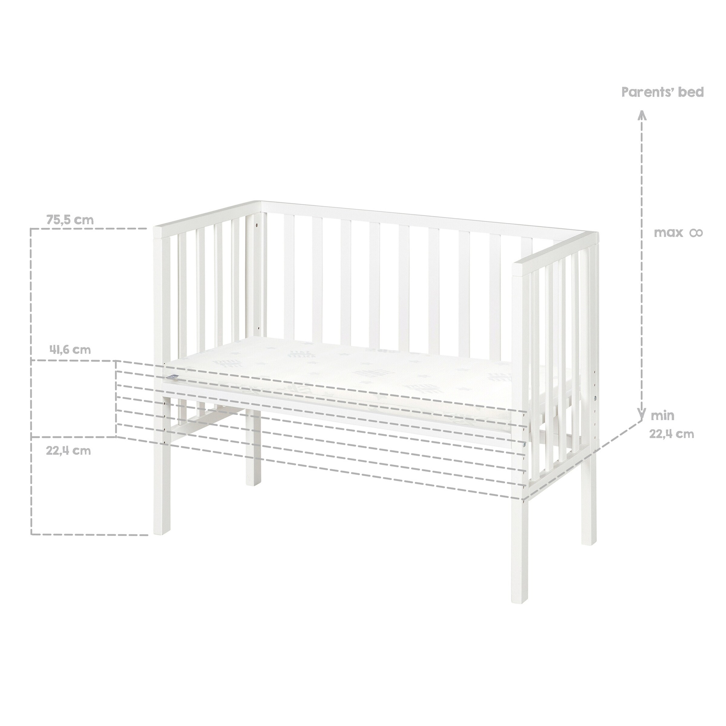 roba Beistellbett 2in1 Sternenzauber grau
