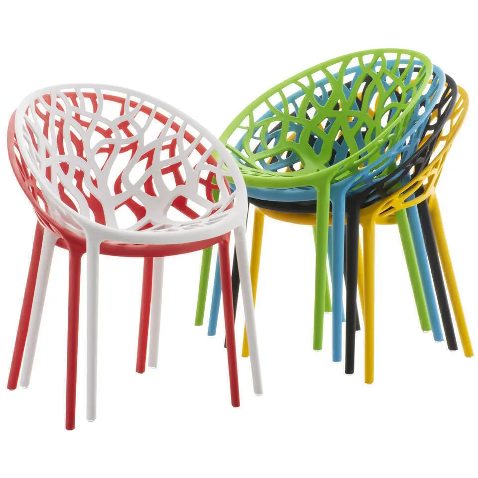 CLP Set van 4 Tuinstoel Hope Kunststof - grijs