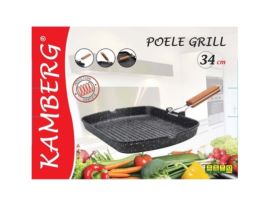 KAMBERG - Poêle Poele grill 34*24 cm fonte d'alu