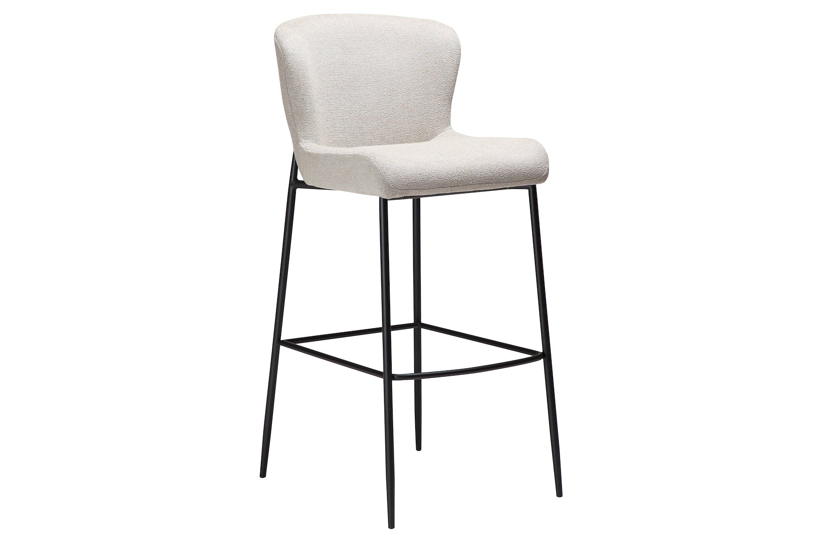 Glam barstol Tekstil Bouclé Cashmere med sorte ben