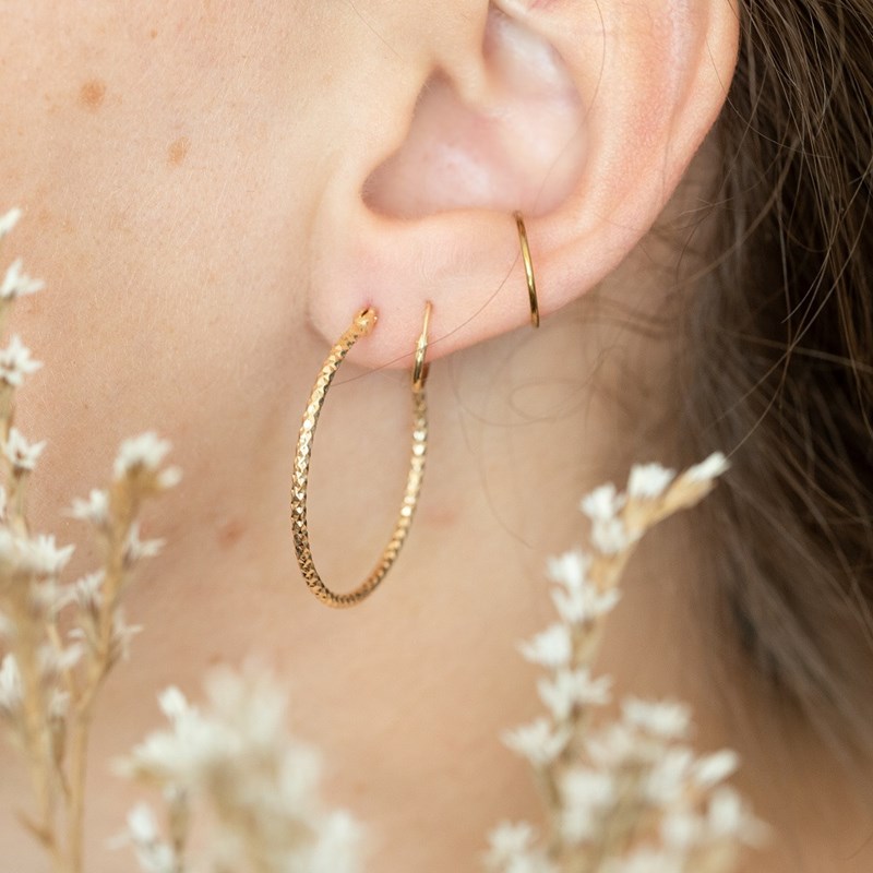 Boucles d'oreilles Créoles Tendances Mode Plaqué Or