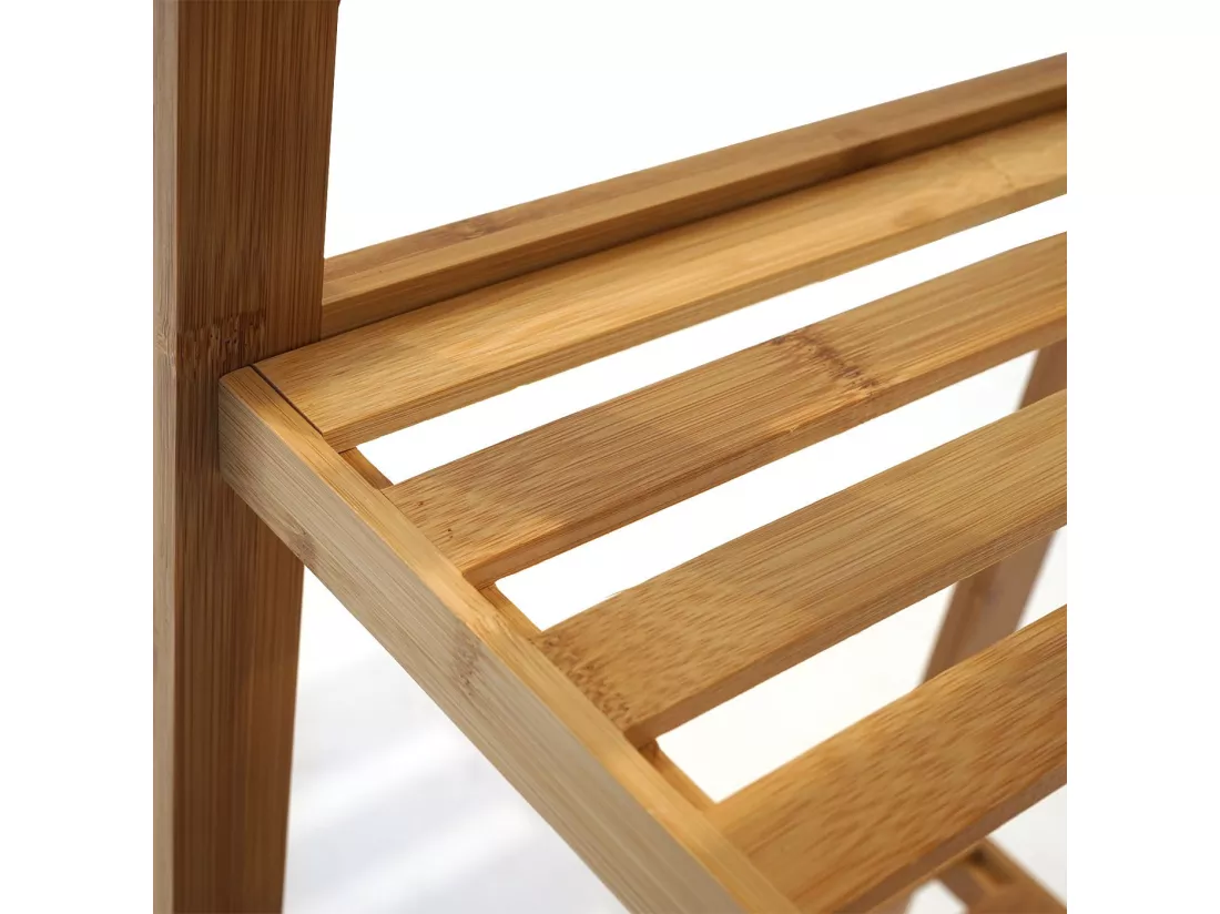 Étagère rangement salle de bambou marron 36 x 34 x 140 cm SDB04025