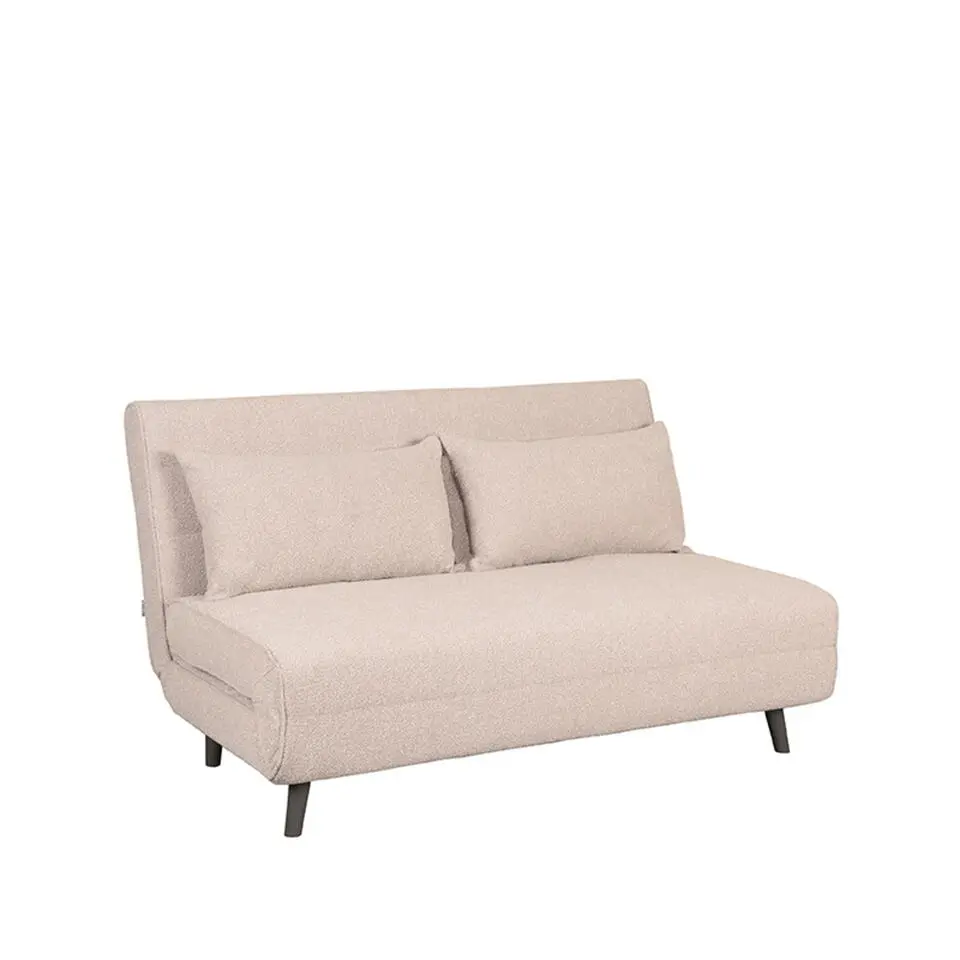 LABEL51 Slaapbank Double Bouclé Naturel/Zwart