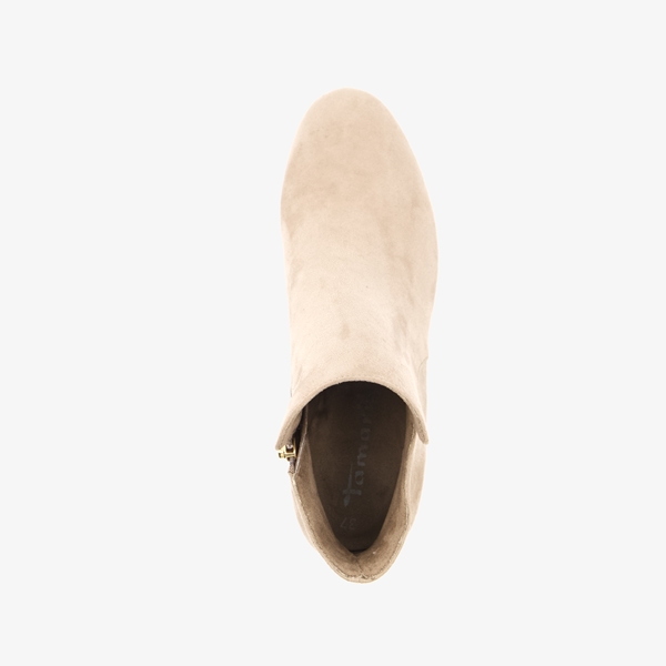 Tamaris dames enkellaarsjes met hak beige
