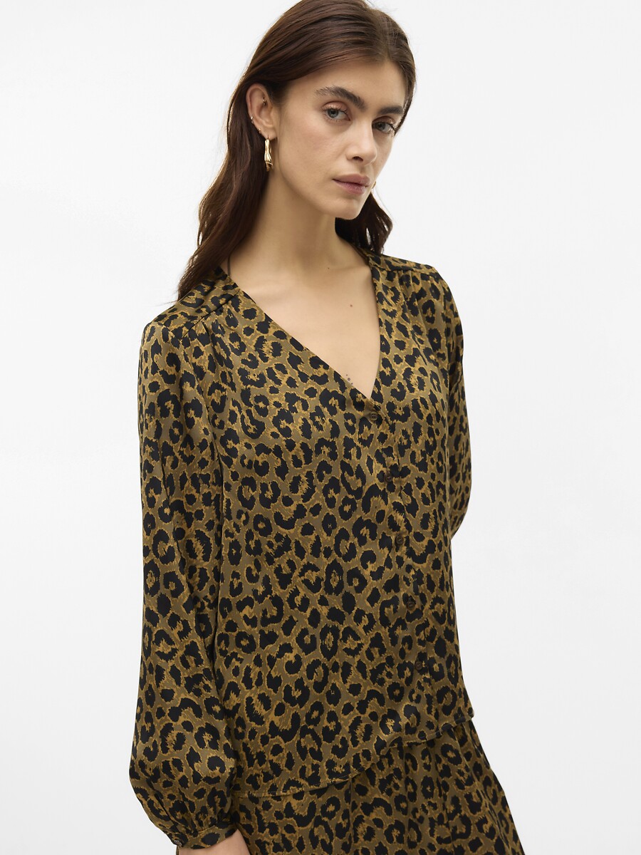 VERO MODA<br>Blusa estampada com decote em V