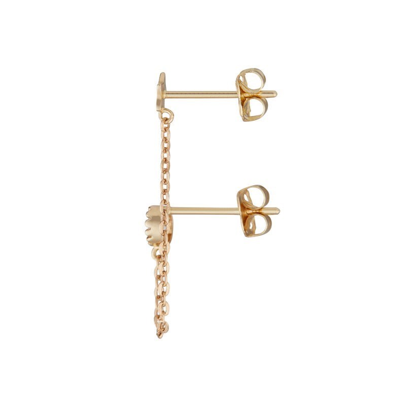 Boucle d'oreille or jaune et oxydes de zirconium 