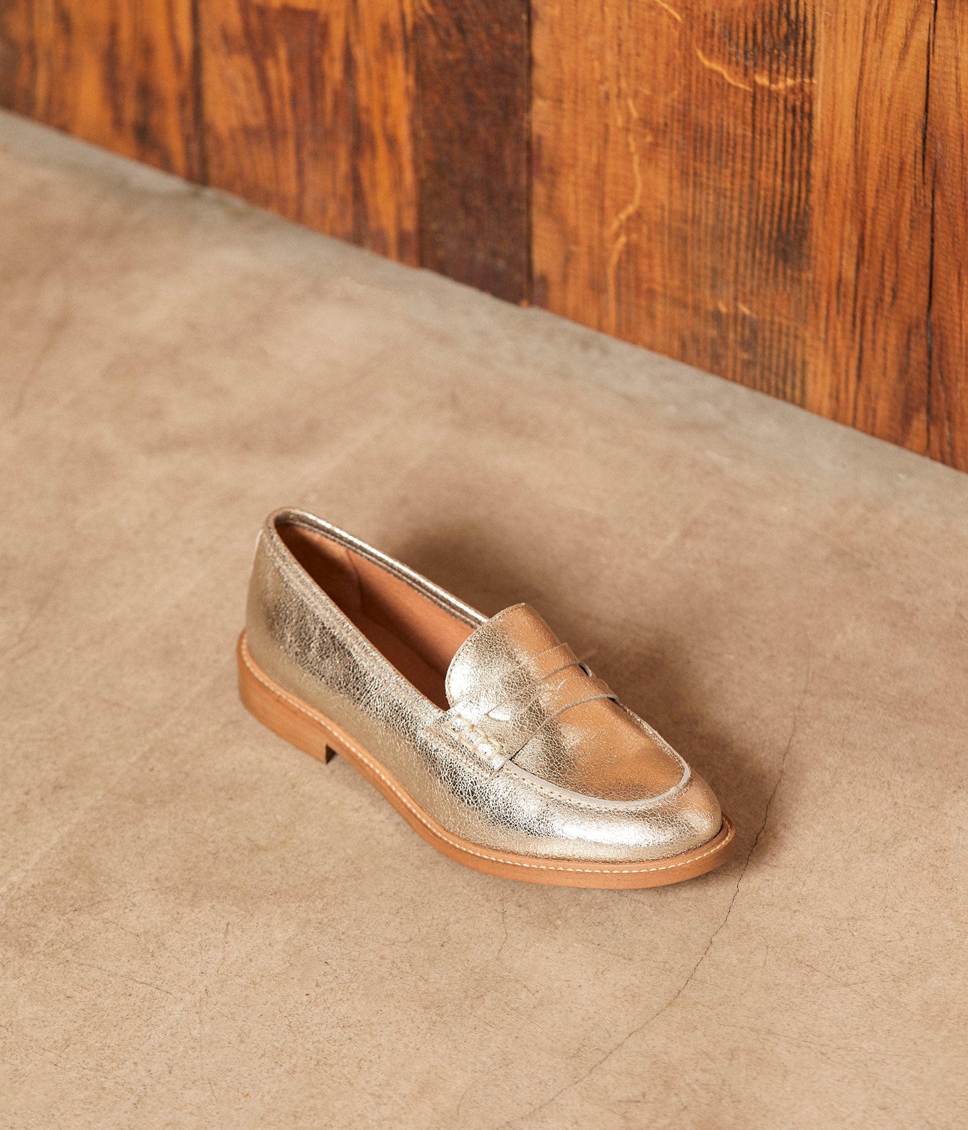 Mocassins cuir doré Angella