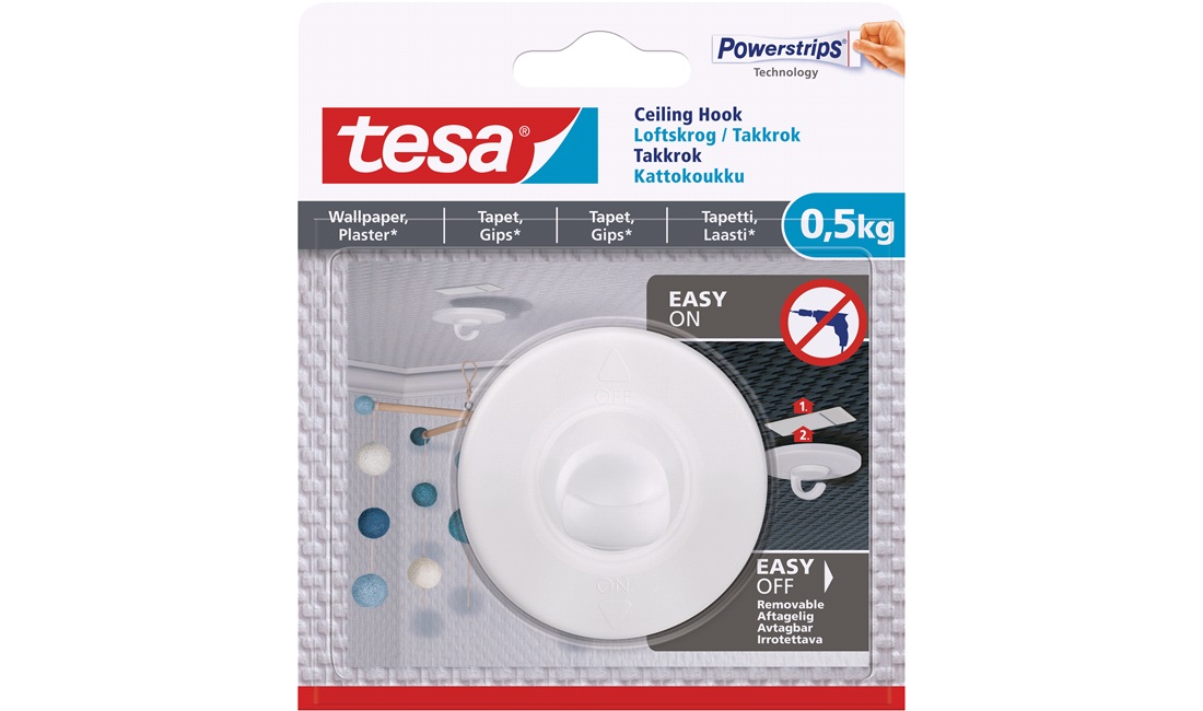 TESA Loftkrog selvklæbende 1x 0,5 kg. Tapet