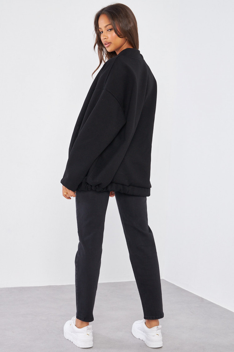 Veste effet bomber texturée noire